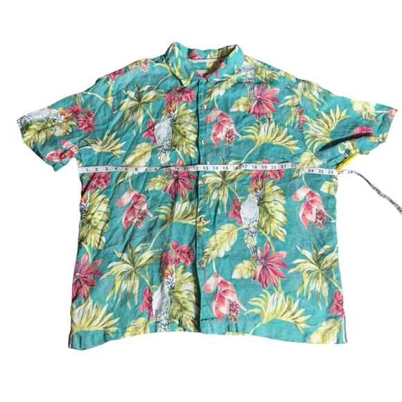 Tommy Bahama 100% Linen Hawaiian Button Down Shirt Size Extra Large - Picture 3 of 6